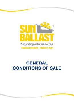 General conditions of Sale