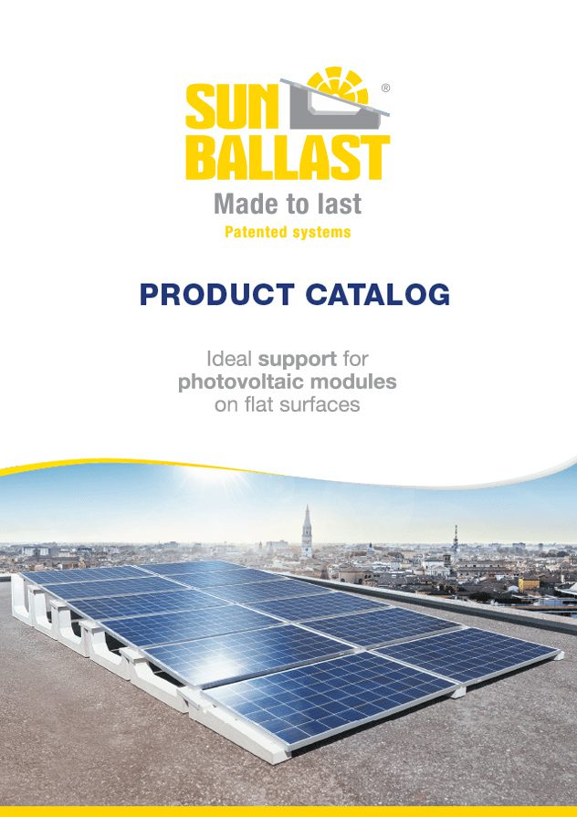 Structures for photovoltaic panels on flat roof - Sunballast